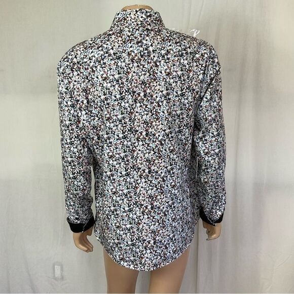 Jared Lang Colorful Print Black Folded Cuff Long Sleeve Button Down Shirt 3XL - Picture 4 of 12